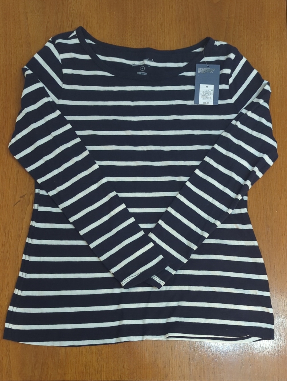 NWT Universal Thread Navy & White Striped Long Sleeve Tee